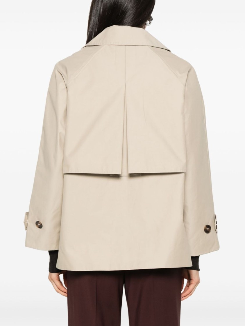 Barbour Maisy Double-breasted Jacket Front Pockets In Grey