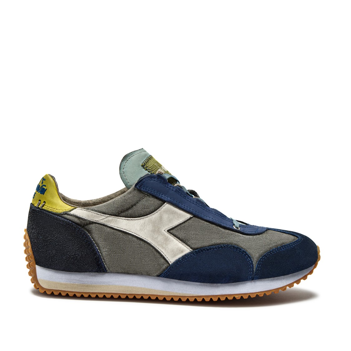 Diadora Blue And Canvas Stonewash Gray Equipe Sneakers In Blue
