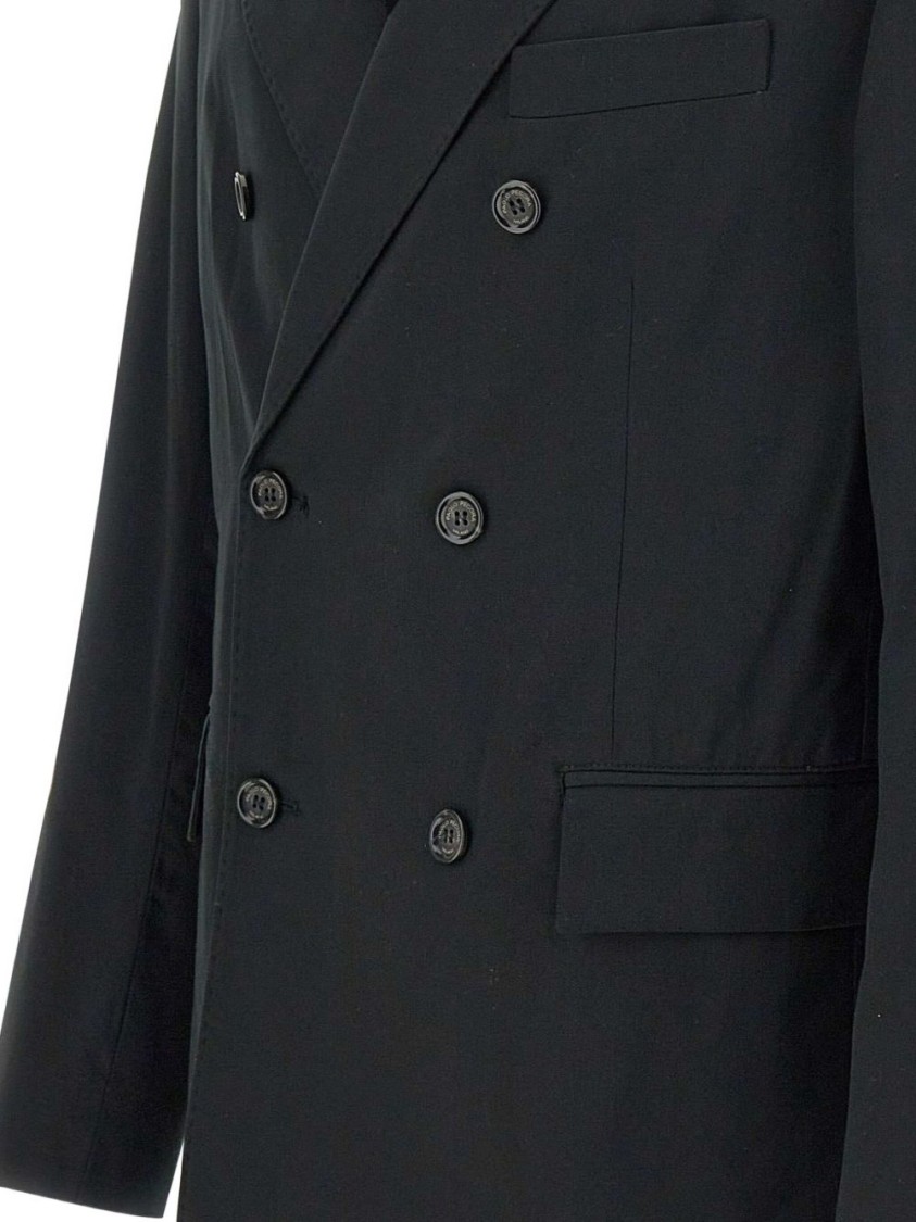 Paolo Pecora Tailored Double-breasted Jacket With Notched Lapels In Black