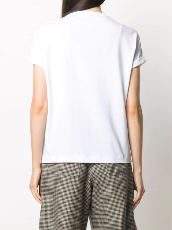 Brunello Cucinelli Rolled Sleeve White T-Shirt With Subtle Pocket