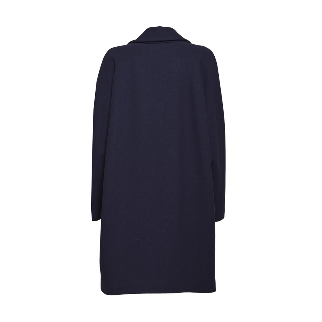Shop Bazar Deluxe Single-breasted Blue Wool Coat With Detail