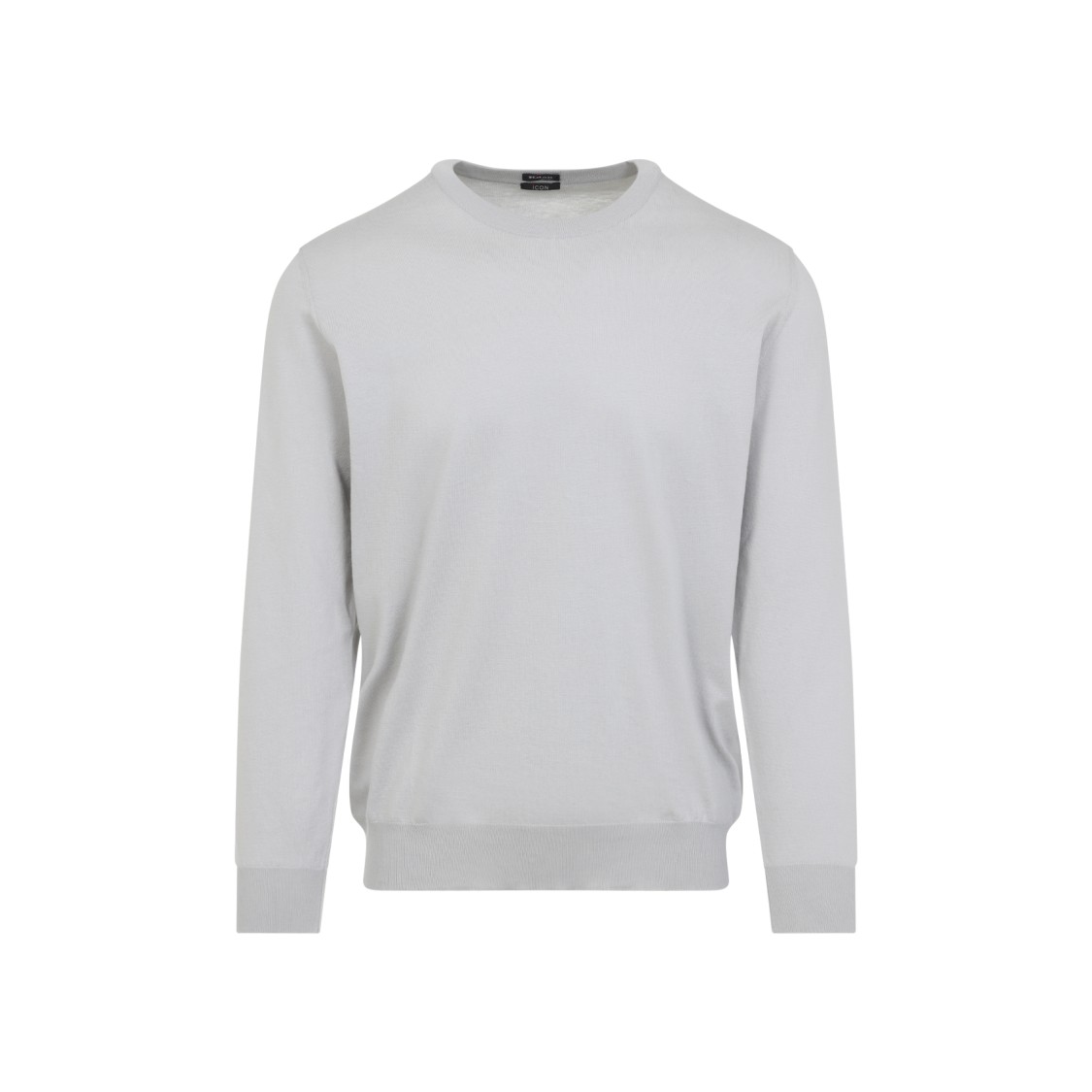 Shop Kiton Relaxed Fit Crew Neck Sweater In Soft White Cotton In Grey