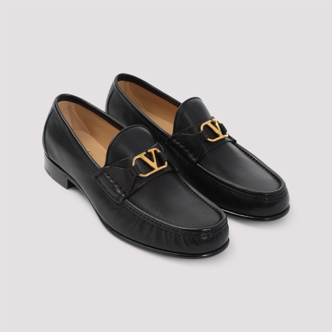 Valentino Garavani Vlogo Signature Loafer With Gold-tone Logo Detail In Black
