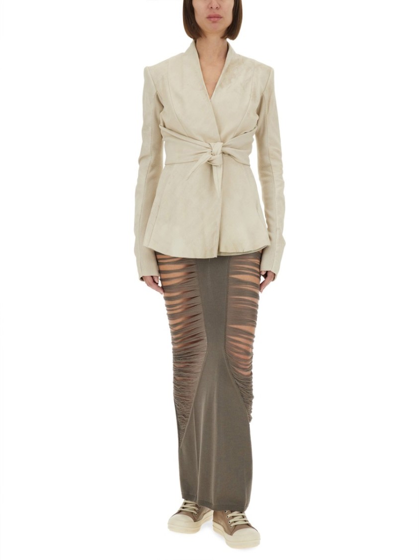 Rick Owens Wrap Design Ls Strutter With Customizable Fit In Grey