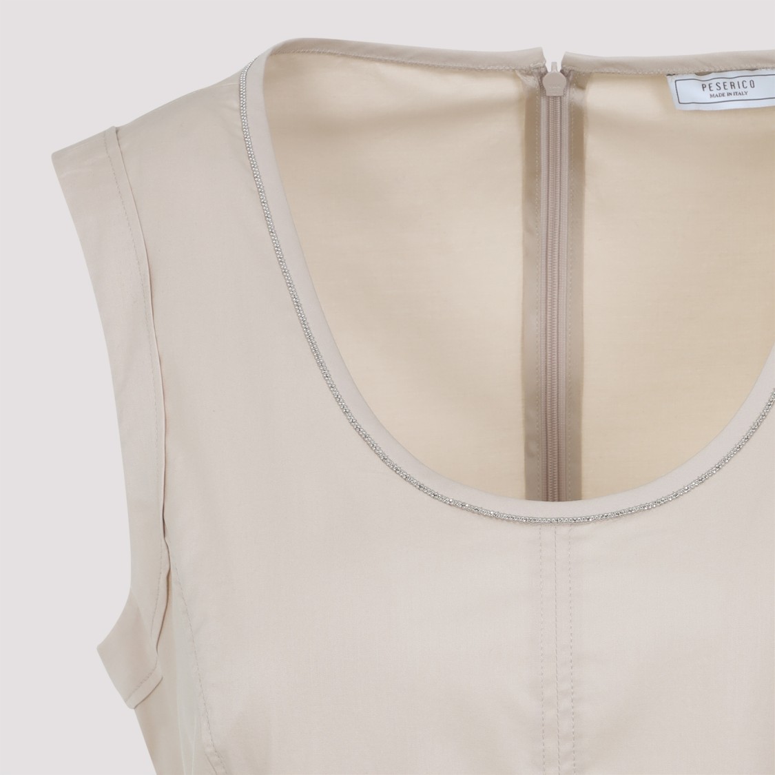 Peserico Sleeveless Maxi Dress With Fitted Bodice In Neutrals