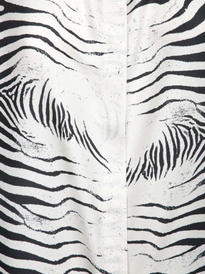 Roberto Cavalli Zebra Black And White Silk Shirt In Grey