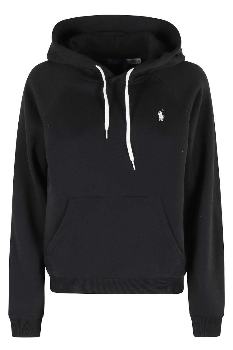 Polo Ralph Lauren Black Hoodie With Drawstring Hood And Pony Embroidery On The Front In Black