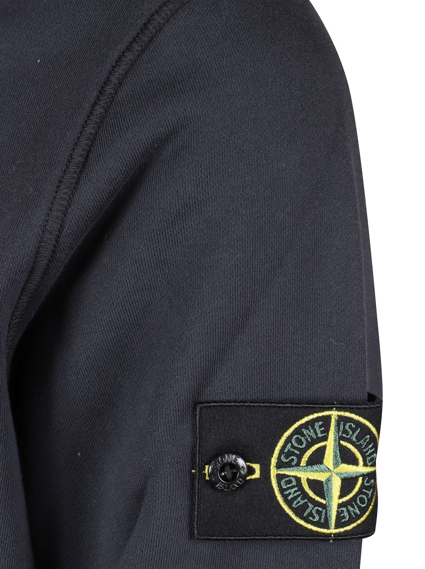 Stone Island Classic Crew Neck Sweater With Logo Patch Detail In Black