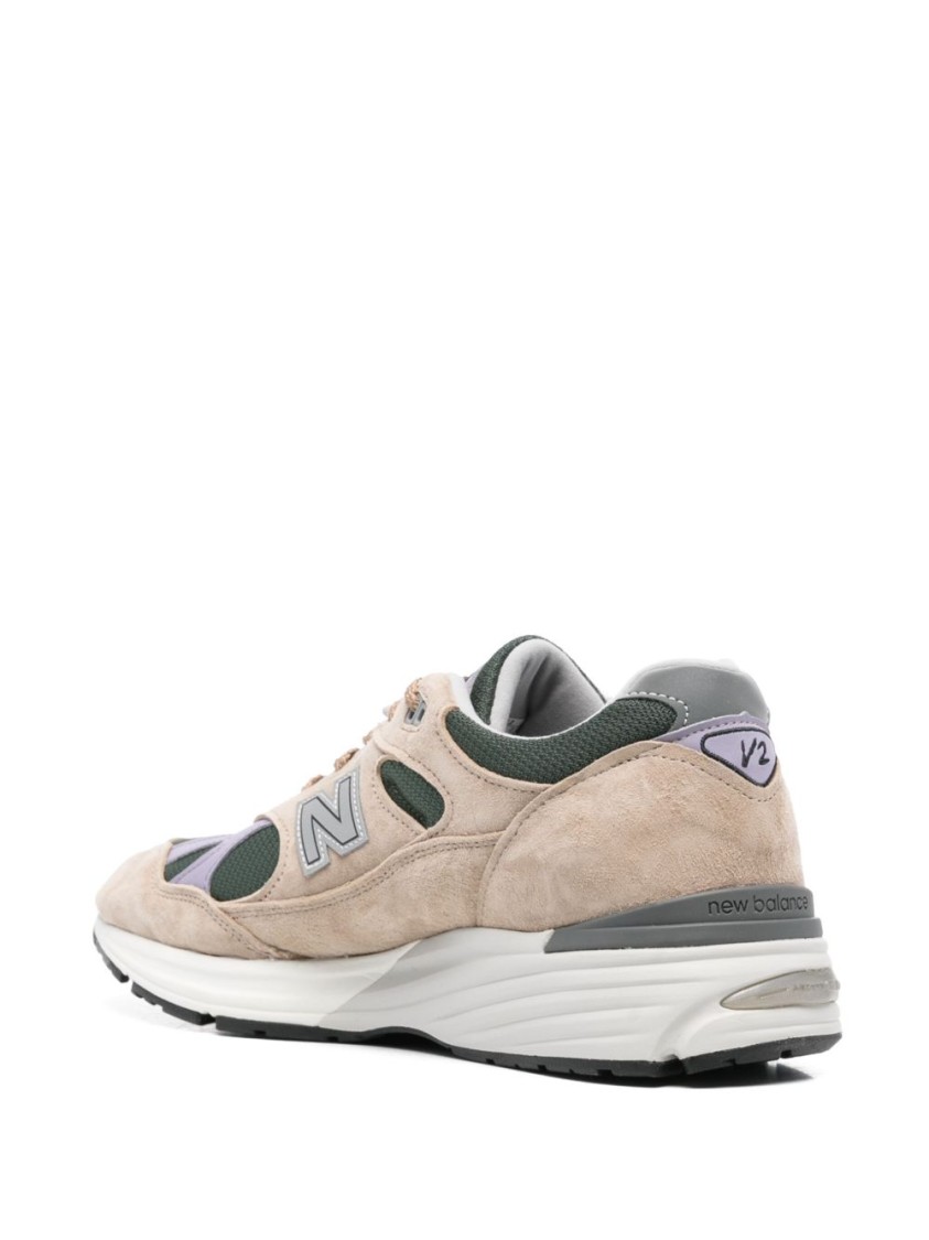 New Balance 991 Beige Suede Blend Sneakers