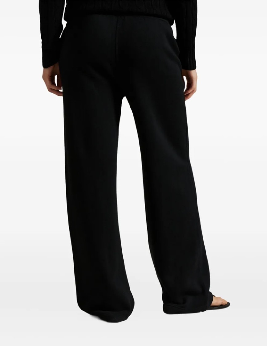 Polo Ralph Lauren Relaxed Fit Knit Open Bottom Trousers With Adjustable Waistband In Black