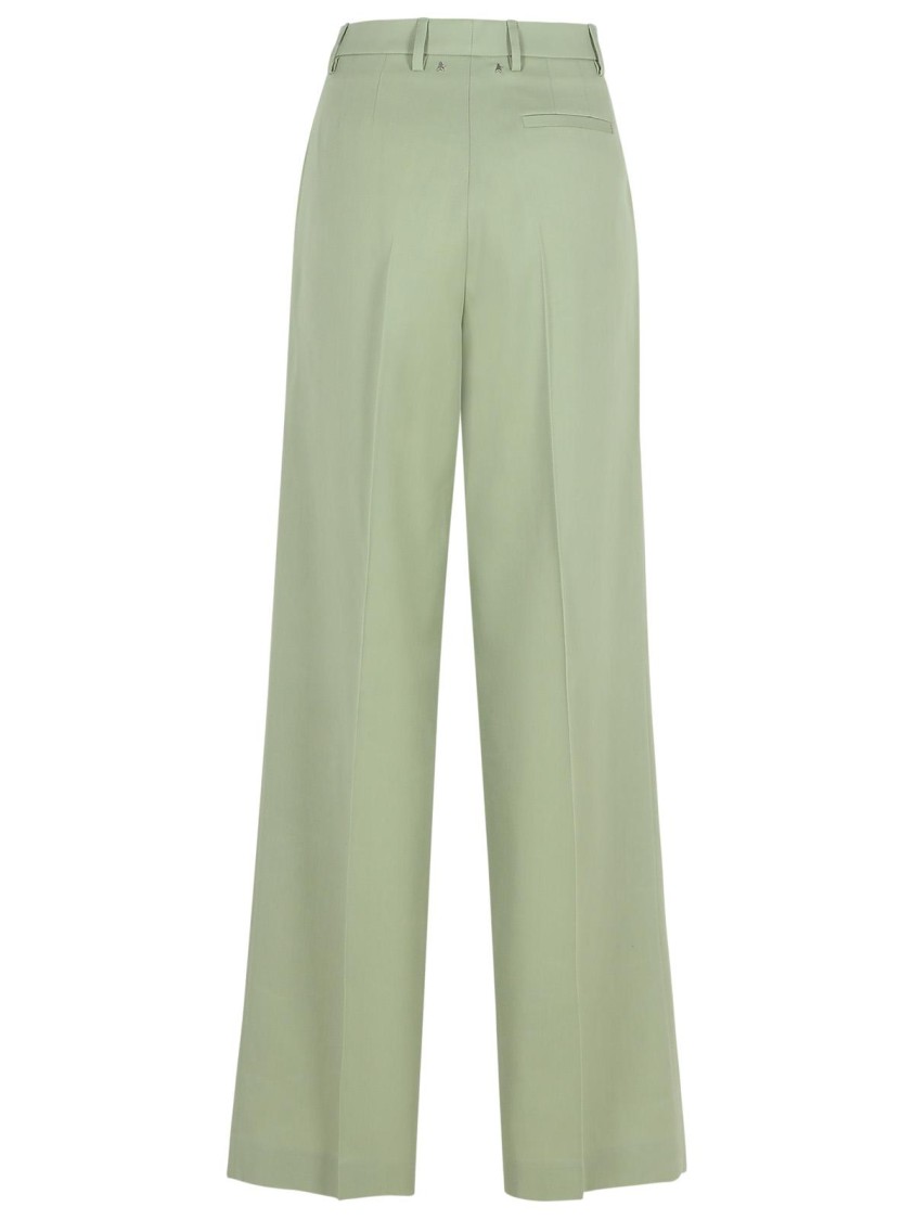 Golden Goose Tailored Trousers With Belt Loops And Pockets In Green