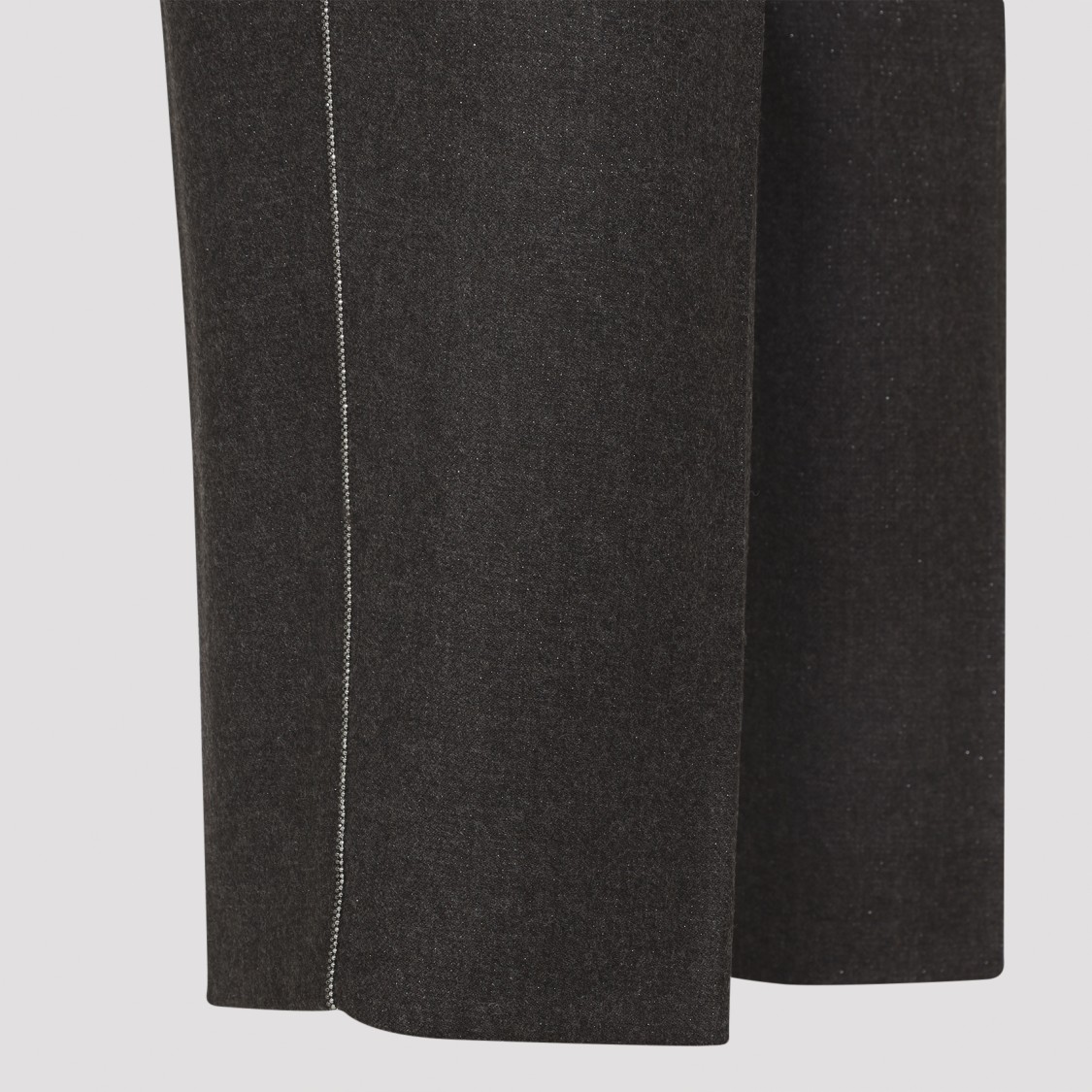 Peserico Straight-leg Brown Virgin Wool Pants With Lurex Details In Brown