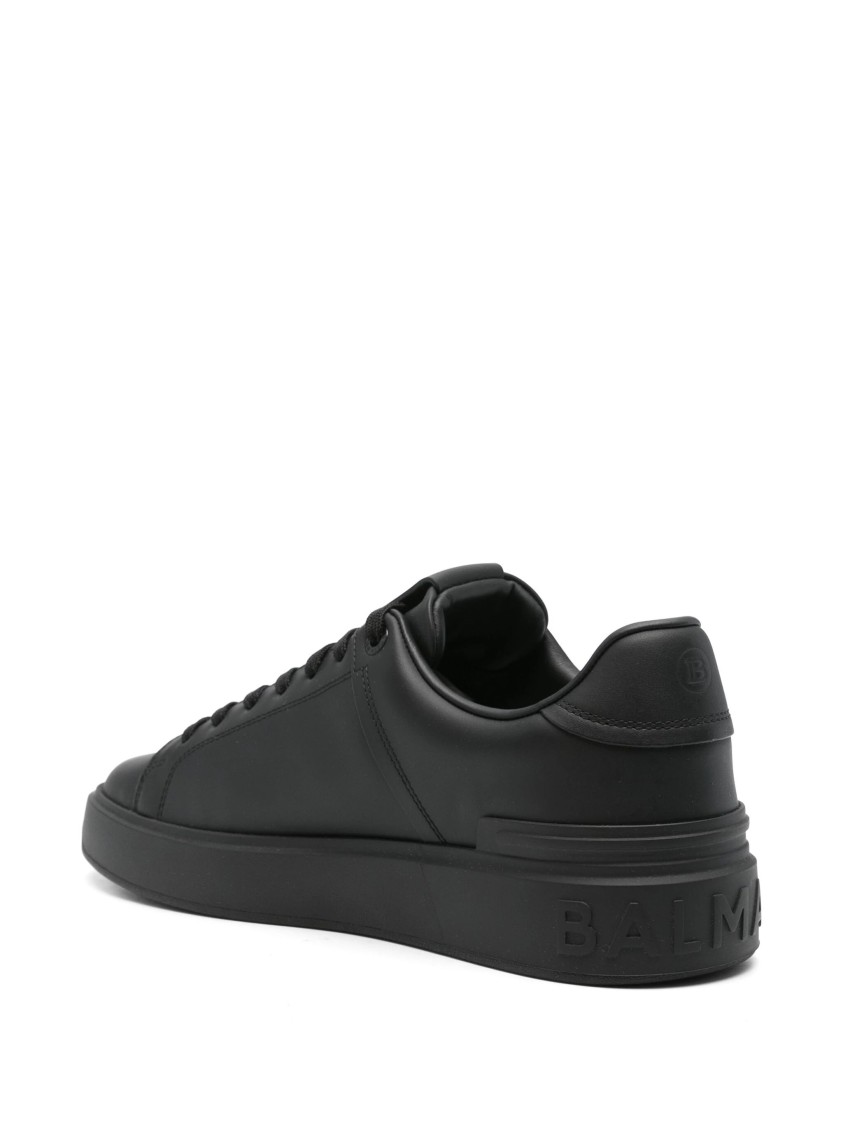 Balmain Low Top Lace Up Sneaker In Black