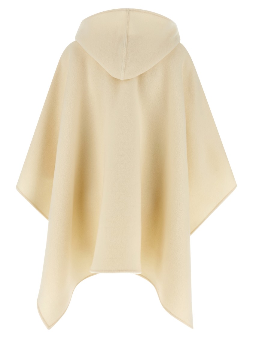 Fabiana Filippi Draped Hooded Cape Textured Pockets In Yellow