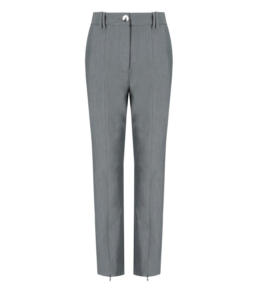 Ganni Grey Melange Trouser In Gray