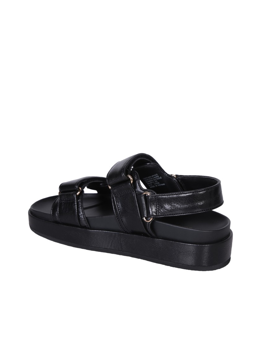 Tory Burch Kira Leather Dual-band Sport Sandals In Black