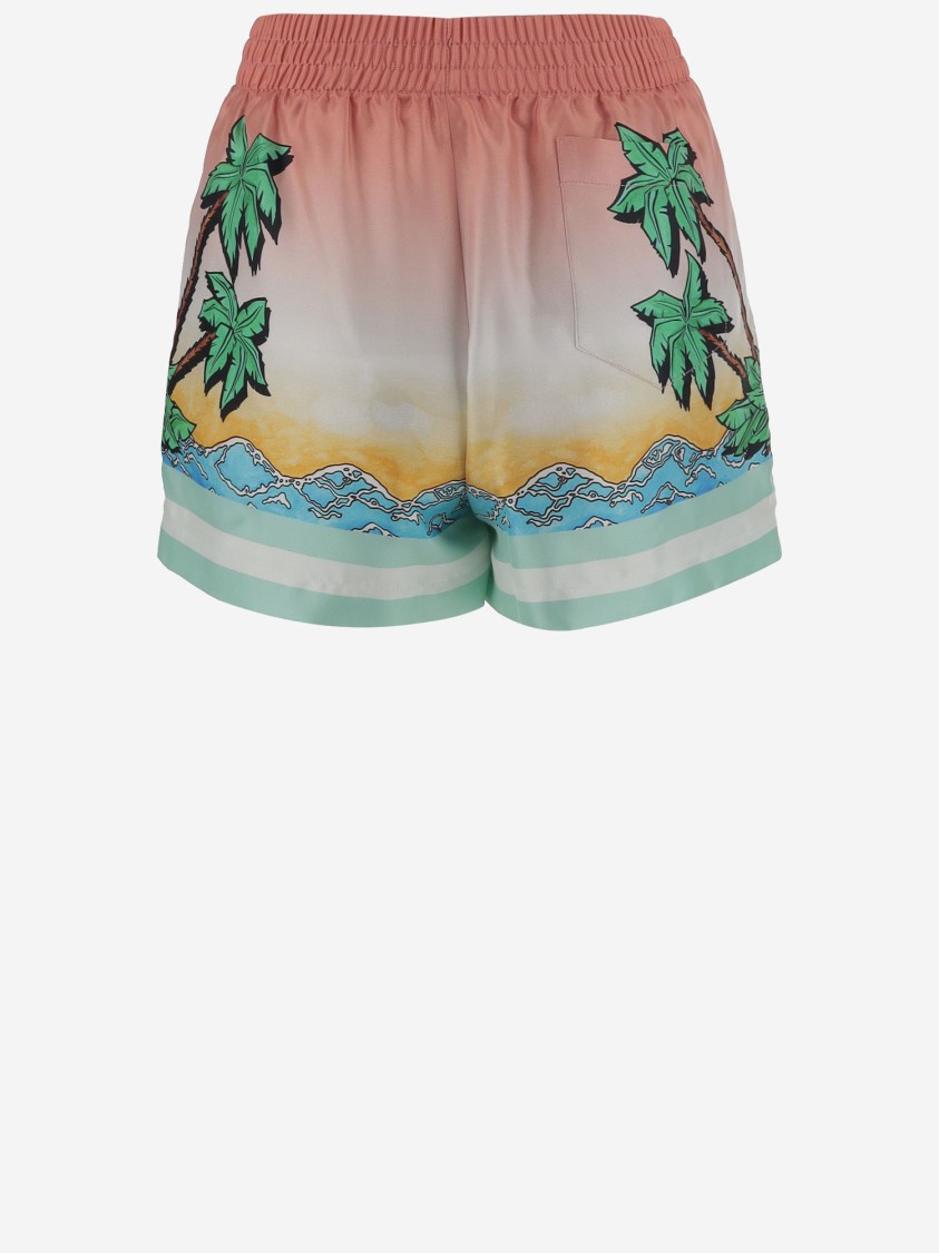 Casablanca Short Pants With Silk Graphic Print