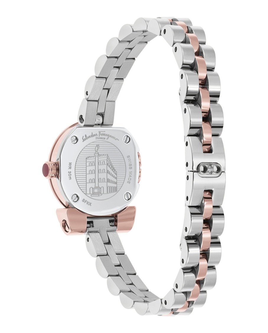 腕時計その他 Ferragamo Two-Tone Gancino Bracelet Watch With Silver Sunray Ferragamo Two-Tone Gancino Bracelet Watch With Silver Sunray