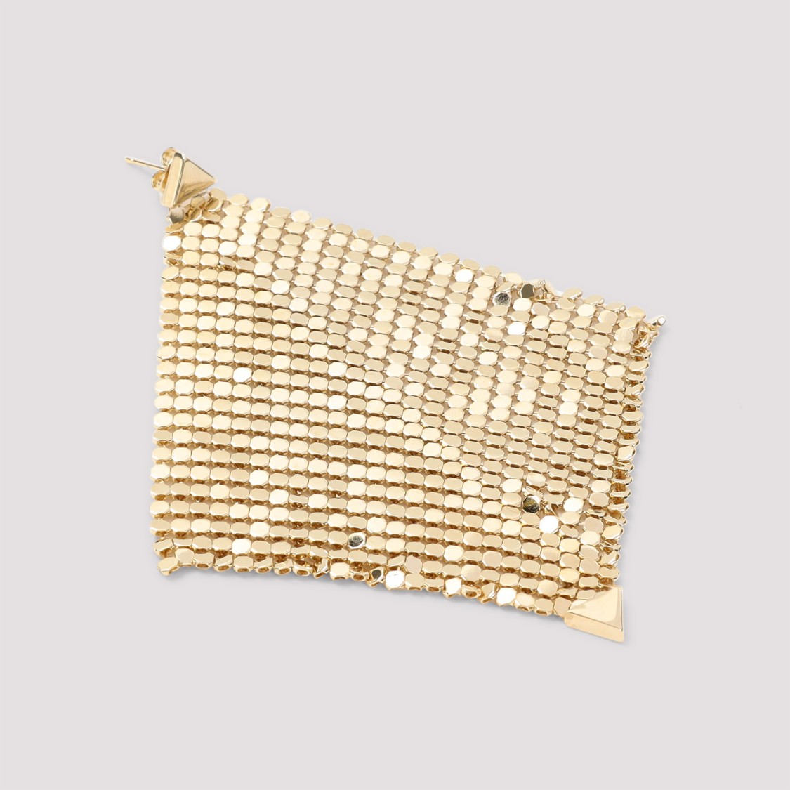 Rabanne Cascading Metallic Mesh Earrings With Triangular Accents In Gold