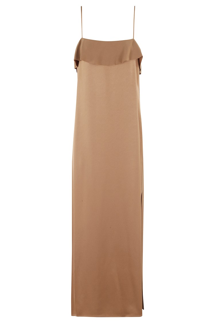 Filippa K Fluid Draped Strap Dress In Light Brown