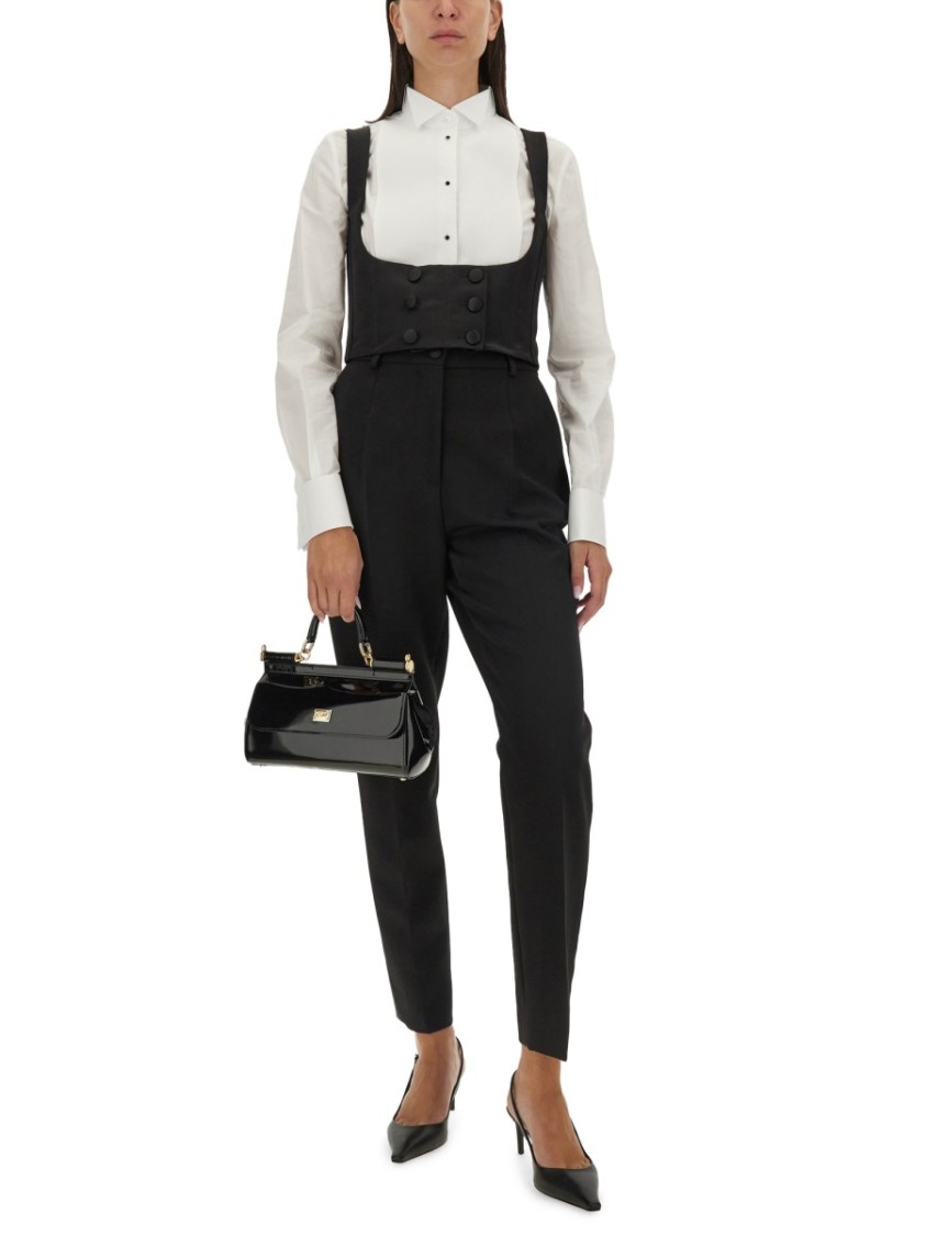 Dolce & Gabbana Double-breasted Tuxedo Vest In Black