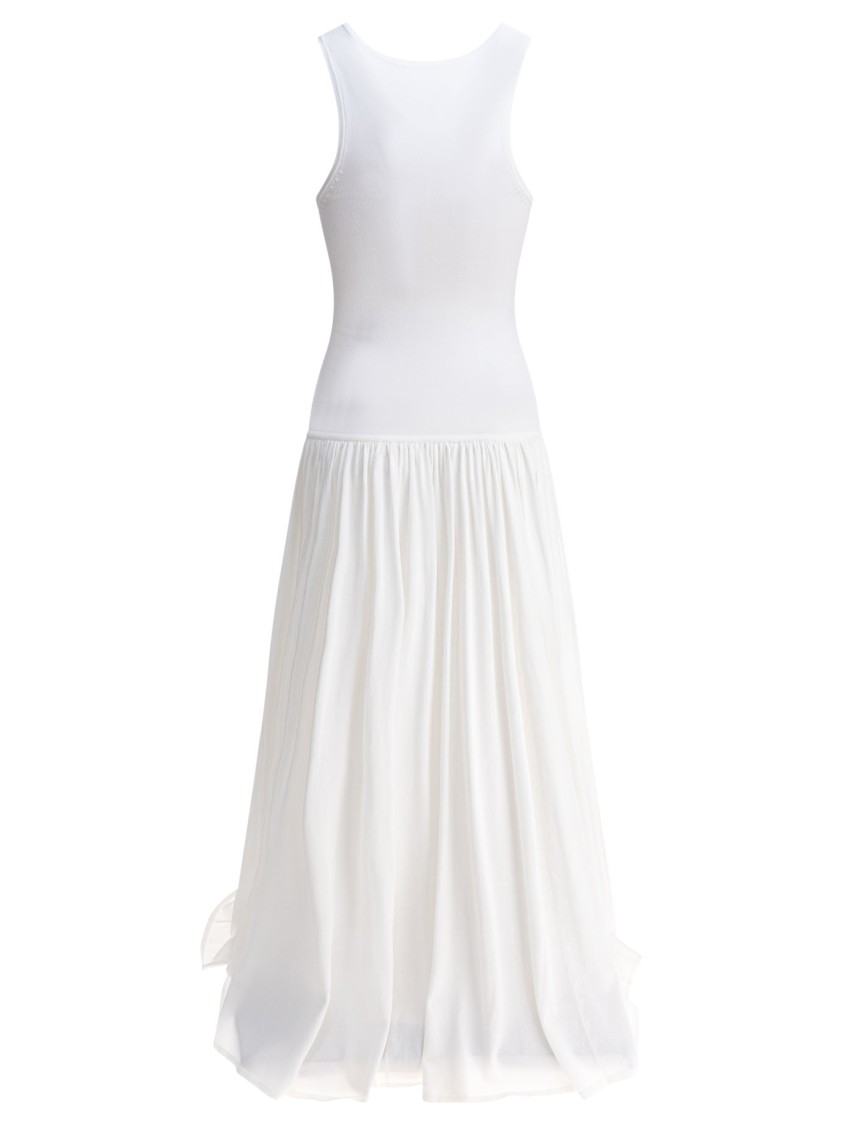 Loulou De Saison Fitted Maxi Dress In Soft White Knit In White