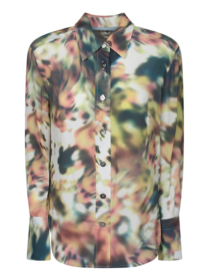 Paul Smith Fluid Silhouette Multi-print Tops With Classic Collar