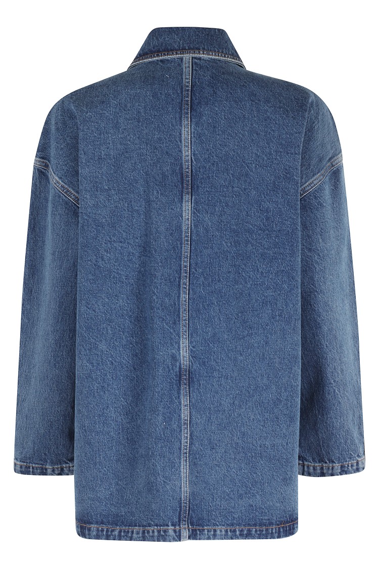 Anine Bing Long Sleeve Denim Jacket In Blue