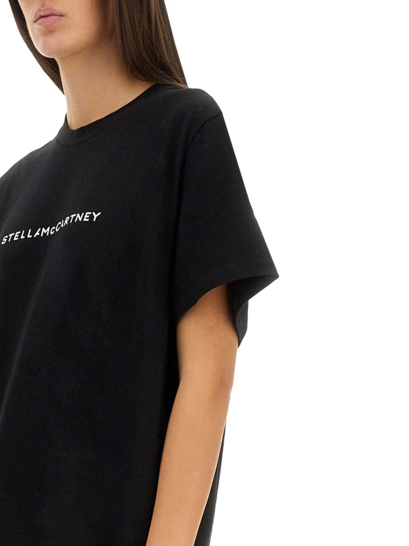 Stella Mccartney T-shirt With Logo Print And Crew Neckline