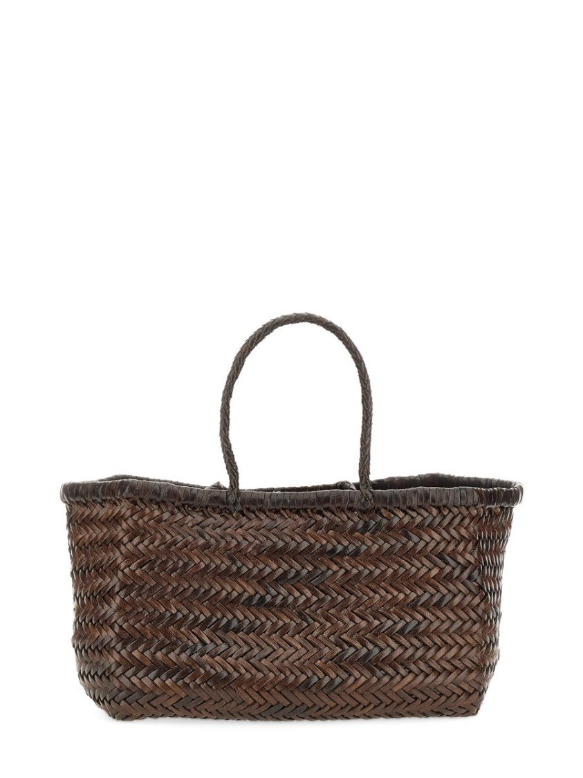 Dragon Diffusion Woven Buff Leather Shoulder Bag In Black