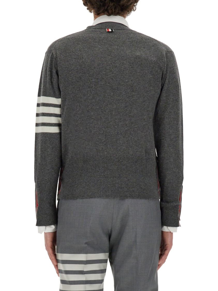 Thom Browne 4-bar Cardigan In Gray