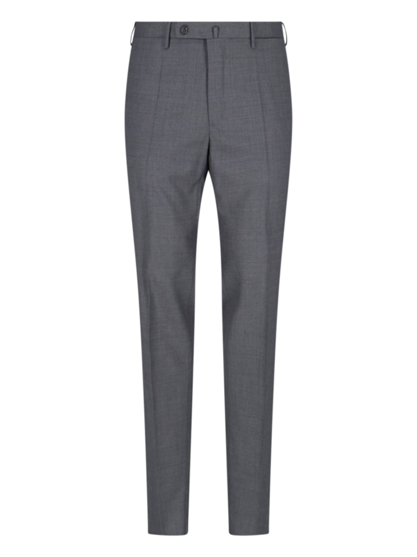 Incotex High-waisted Virgin Wool Chino Pants In Grey