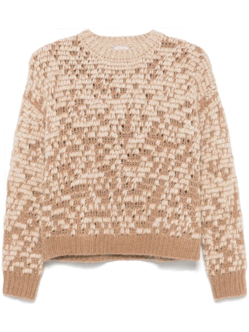 Shop Peserico Lurex-detail Sweater In Neutrals