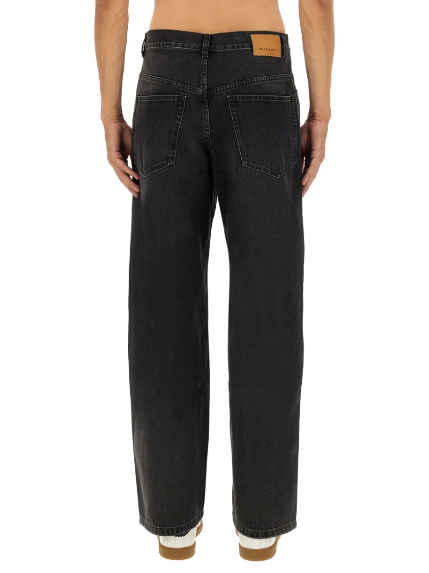 Isabel Marant Five-pocket Belt Loop Stitched Trousers In Black