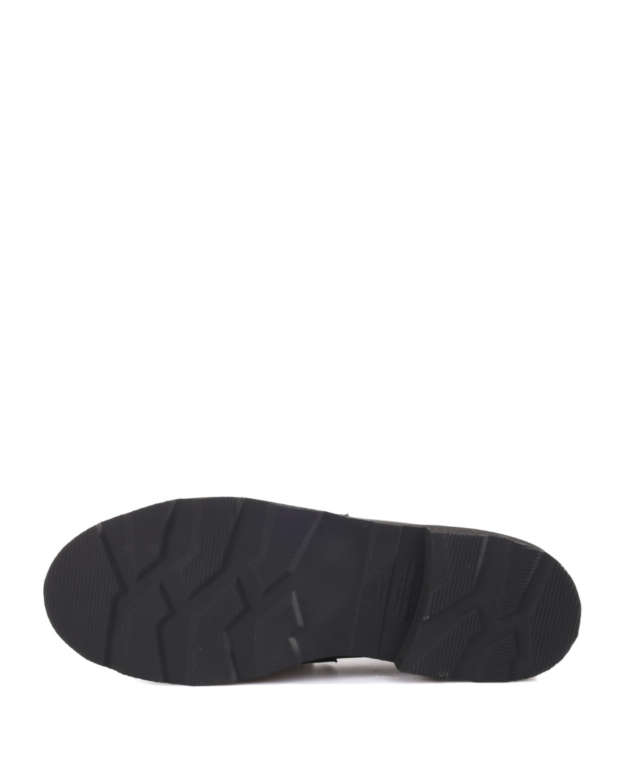 Paraboot Black Leather Loafers With Rounded Toe