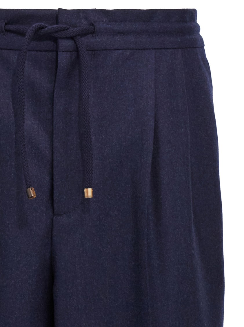 Brunello Cucinelli Ankle Length Straight Leg Trousers With Front Pleats