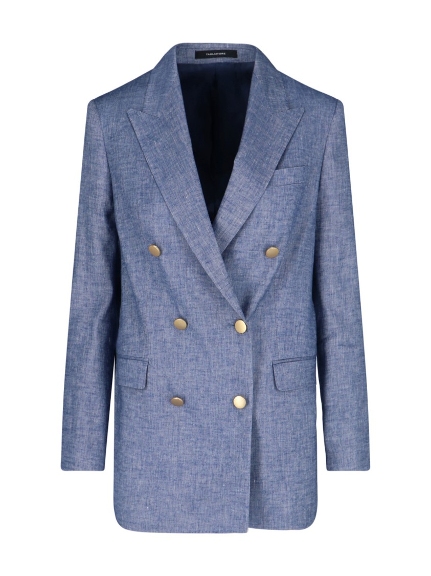 Tagliatore Tailored Jacket Double-breasted Design In Blue
