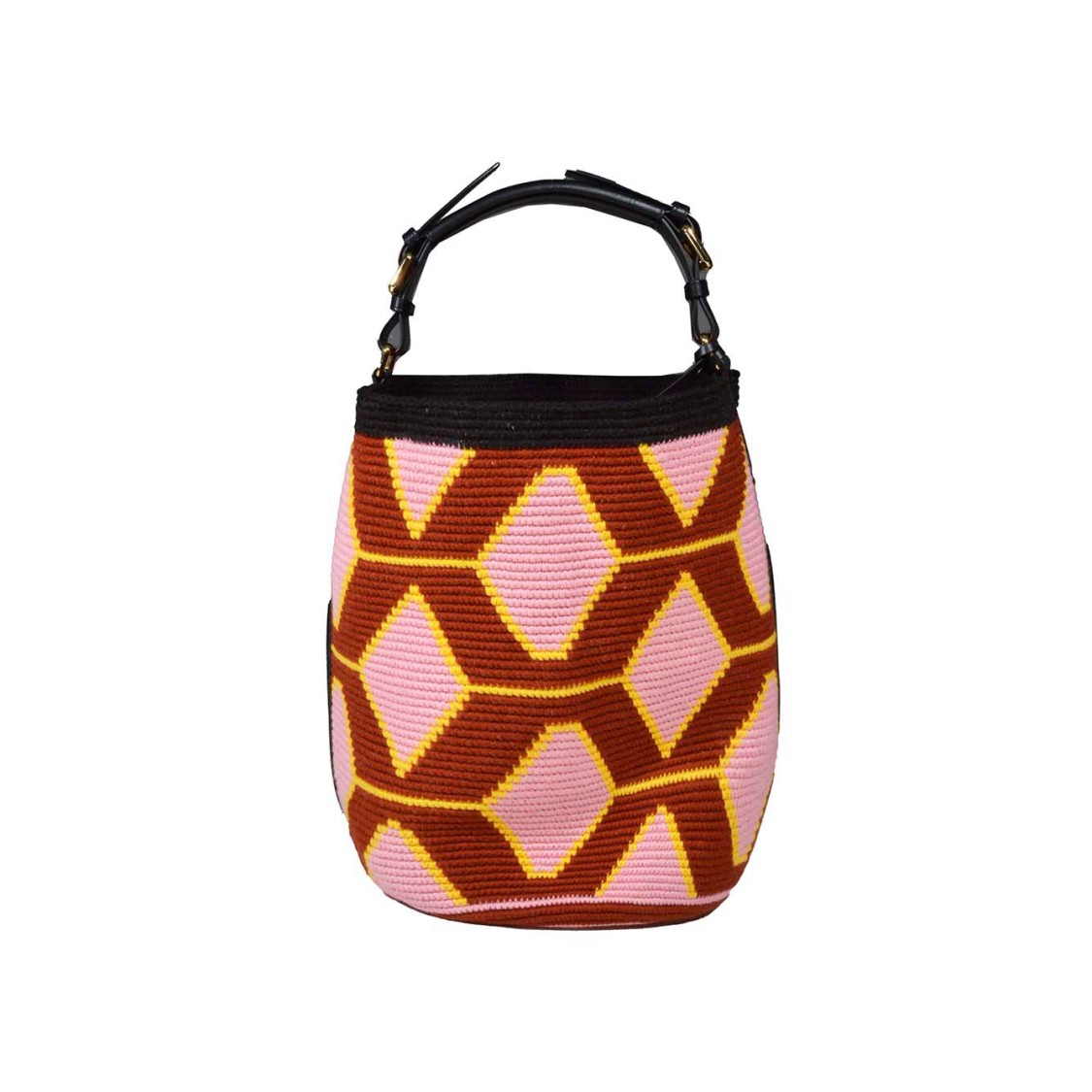 Colville Geometric Cotton Bucket Handbag With Adjustable Straps