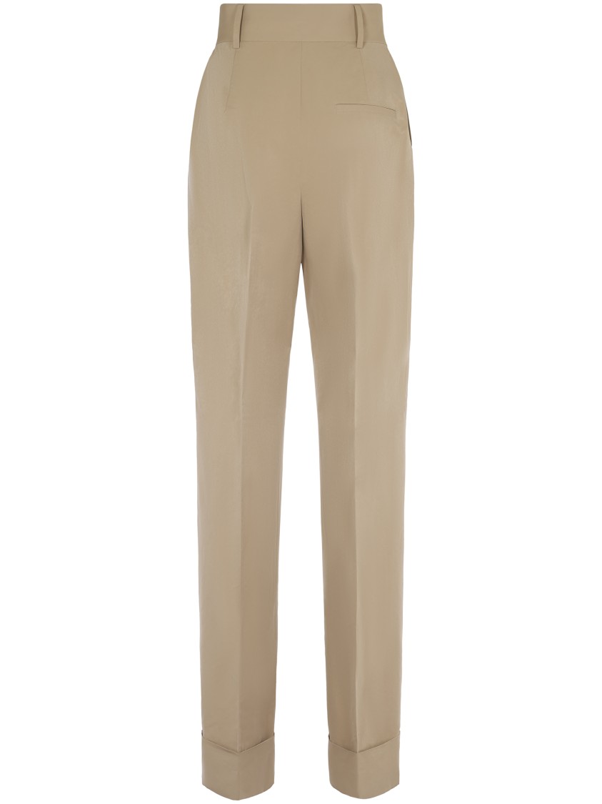 Philosophy Di Lorenzo Serafini Tailored Beige Trousers With High Waist In Neutral