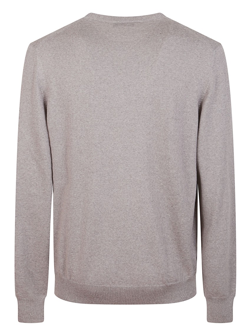 Fay Walnut Virgin Wool Sweater With Iconic Logo Detail In Gray