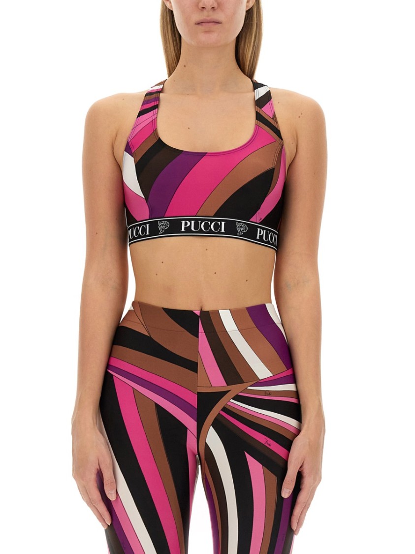 Pucci Abstract Pattern Cropped Racerback Top