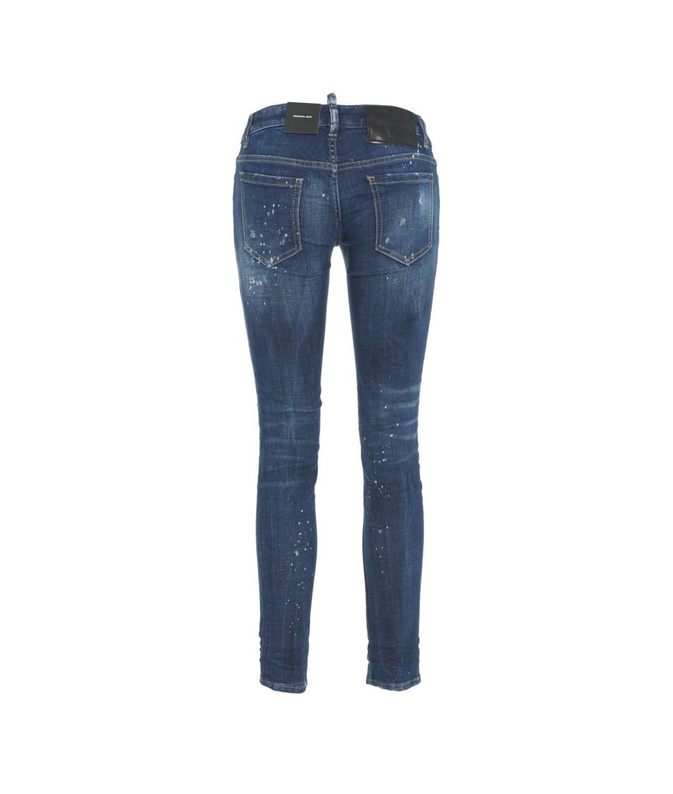 Dsquared2 Distressed Blue Skinny Jeans In Blue