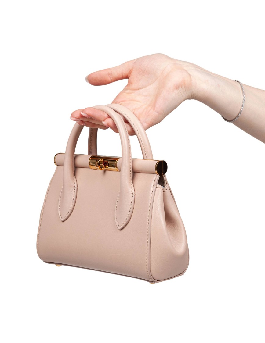 Dolce & Gabbana Beige Leather Marlene Handbag In Neutrals