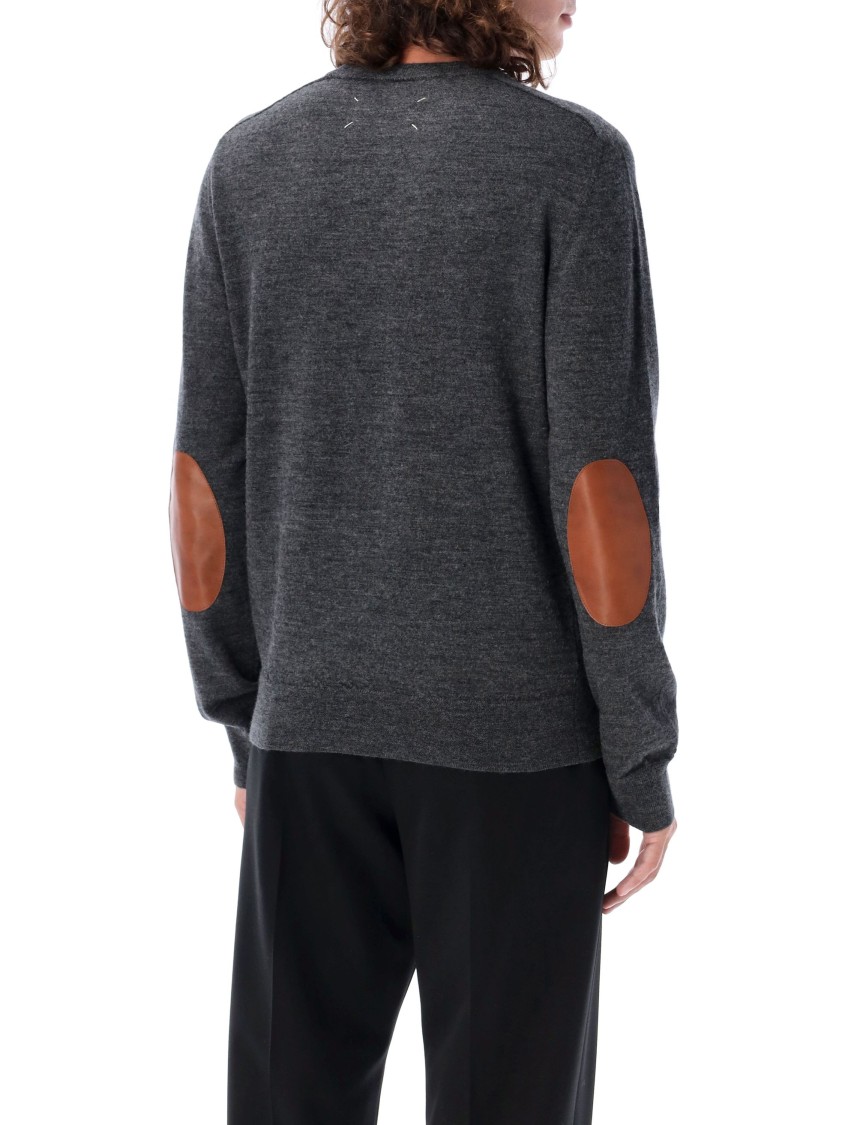 Maison Margiela Elbow-Patch Sweater in Grey | THE LIST