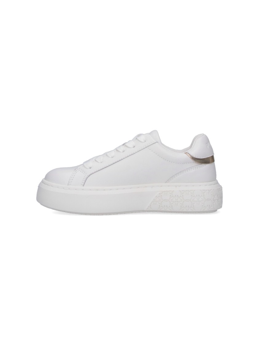 Shop Pinko Logo Platform Sneakers – White