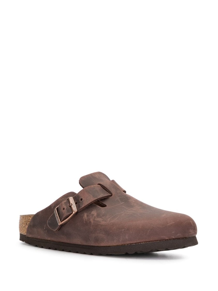 Birkenstock Boston Bs Narrow Leather Clog In Animal Print