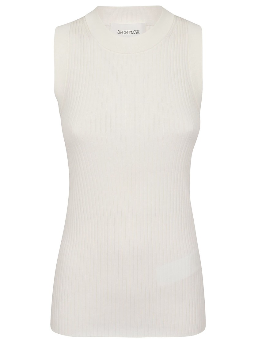 Shop Max Mara Pure Cotton Fitted Toledo Tank Top With Flat Rib Texture
