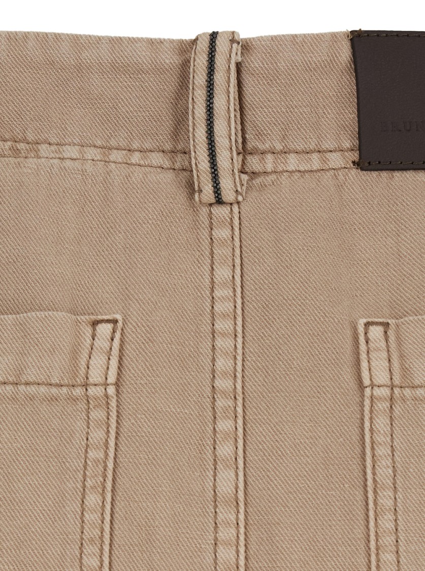 BRUNELLO CUCINELLI BRUNELLO CUCINELLI BEIGE SKIRT WITH FRONT SLIT