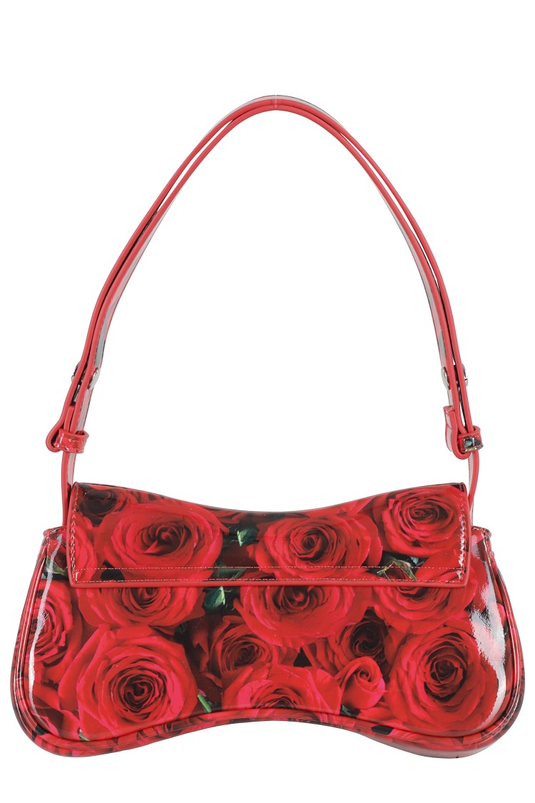 Diesel Red Shiny Recycled Pu Clutch With Controller-inspired Design