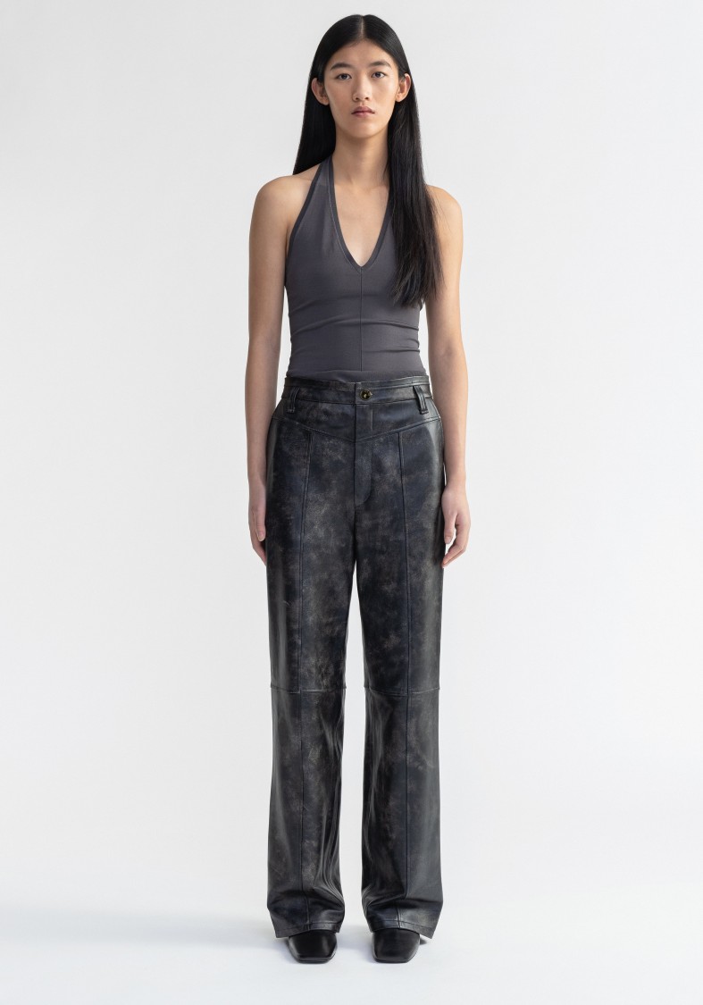 Shop Aeron Sugarplum - Knitted Halterneck Top In Black